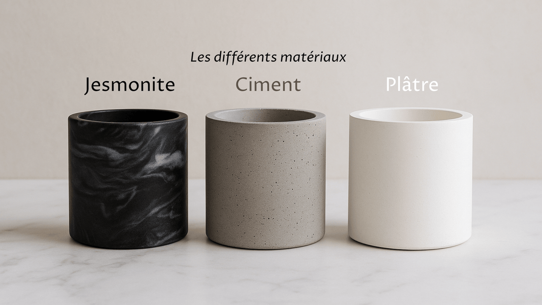 Jesmonite vs ciment vs plâtre : lequel pour une bougie design? - Annalisa Candles