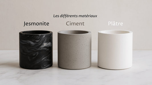Jesmonite vs ciment vs plâtre : lequel pour une bougie design? - Annalisa Candles