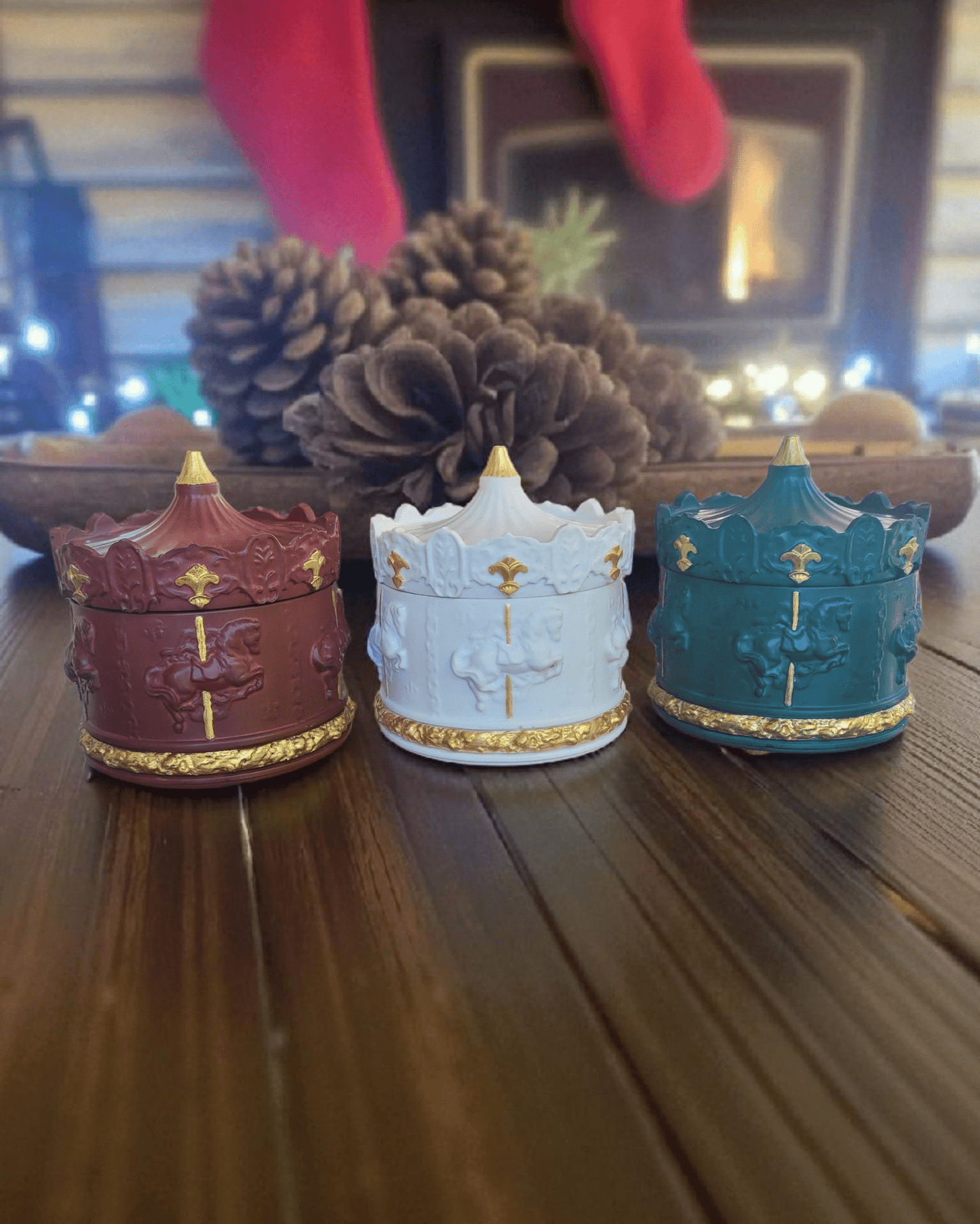 Bougie Carrousel de Noël Blanche en Jesmonite - Annalisa Candles