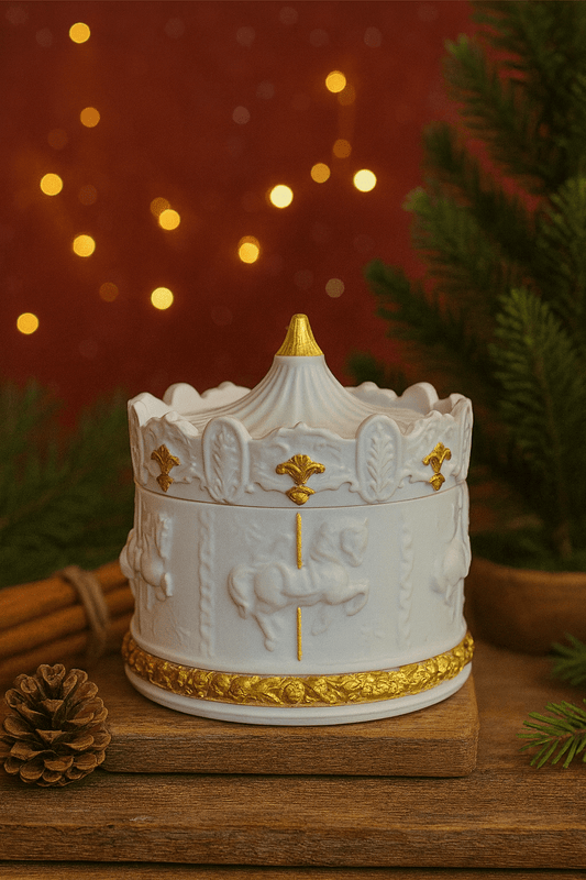 Bougie Carrousel de Noël Blanche en Jesmonite - Annalisa Candles