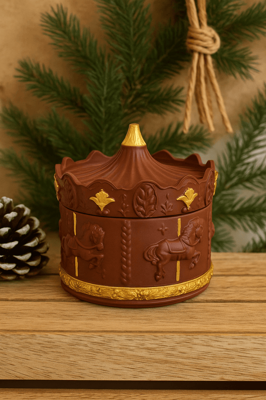 Bougie Carrousel de Noël Rouge en Jesmonite - Annalisa Candles